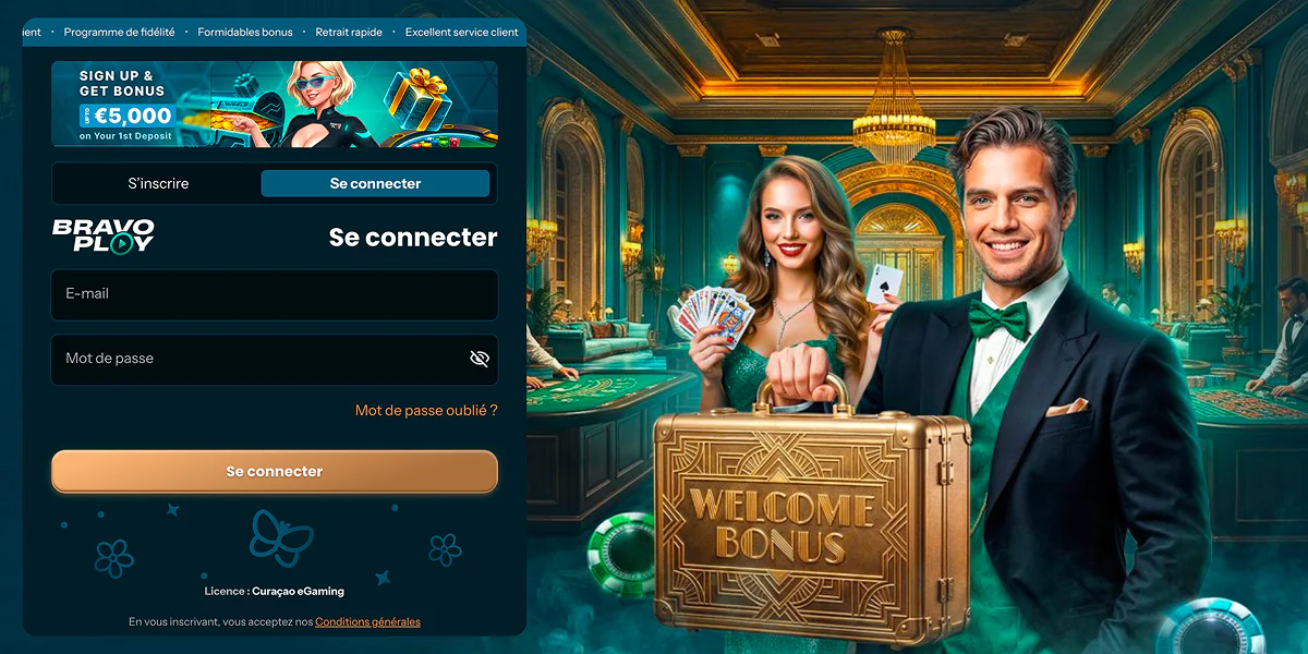 Connexion dans BravoPlay Casino en Ligne Online Casino Bravo Play connexion