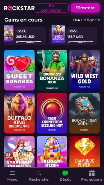 Jeux de Casino RockStar Plongez sur RockStar-Casino Avis avec Top Machines à Sous