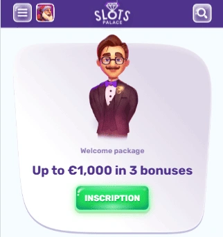 Paquet de Bienvenue au Casino Slots Palace SlotPalace Casino Presente Superbe Bonus et Promo Code en France